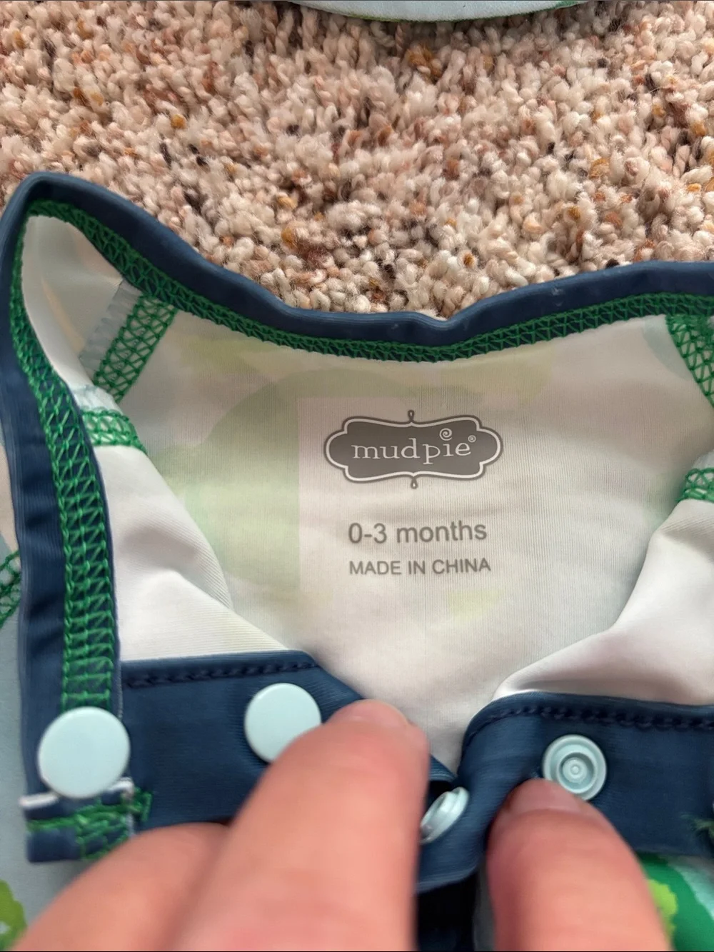 Mud Pie Navy Trim Baby Rashguard Set with Light Blue Accents
